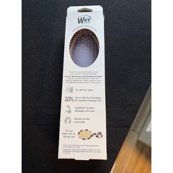 Mackenzie Childs x Wet Brush Original Detangler Brush Pink Flowers Polka Dot NEW - Picture 2 of 2